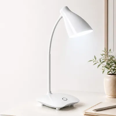 Productafbeelding van USB LED bureaulamp met 3 helderheidsniveaus, flexibele arm en 1200mAh batterij