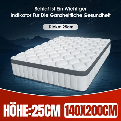 Productafbeelding van Pocketveringmatras - Matras - Veermatras - Ergonomisch Matras - Slaapmatras - 140x200 cm