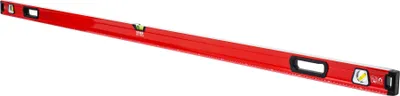 Produktbild von STIER Wasserwaage Profi 2000 mm Aluminium Magnet 3 Libellen Spiegel-Lotlibelle 0,5 mm/m doppelt gefräste Oberfläche ergonomische Griffmulde stoßfeste Endkappen
