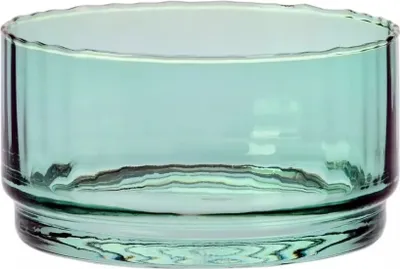 Produktbild von KROSNO Synergy Minz Glasschüssel 15 cm – handgemachte Glasschale für Salate, Snacks & Desserts, dekoratives Design für Küche und Tisch