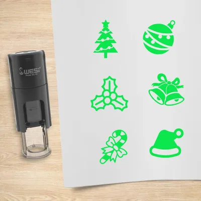 Produktbild von CombiCraft Selbstfärbendestempel Set 'Weihnachten' in der Farbe Lila, Ø10mm