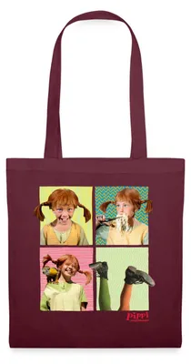 Produktbild von Spreadshirt Pippi Langstrumpf Portraits Von Pippi Stoffbeutel, One size, Burgunderrot