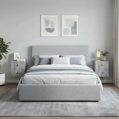Immagine prodotto di vidaXL, comodino da parete, 2 pezzi, colore grigio Sonoma