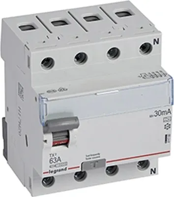 Immagine prodotto di Interruttore differenziale Legrand tipo A, 10 kA, 63 A/4 poli/30 mA, 1 pz.