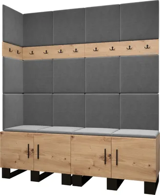 Produktbild von Garderobe ARTIN Set 12 mit gepolsterten Paneelen Industrial Design