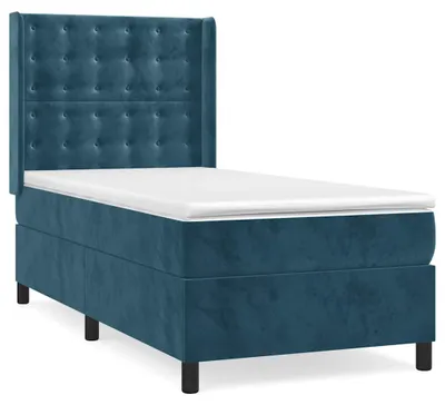 Produktbild von vidaXL Boxspringbett mit Matratze Dunkelblau 100x200 cm Samt