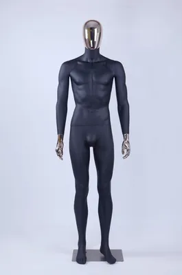 Produktbild von mužská figurína DM1-8D Egghead Galvanizace hlavy a rukou , černá matná elegantní moderní krásná figurína