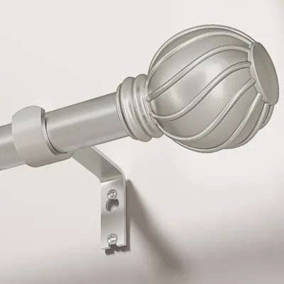 Produktbild von Gardinenstange Silber 80-218 cm - Vintage Stil, Verstellbar und Wandmontage