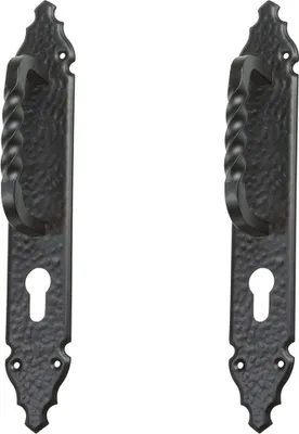 Produktbild von 2er Set Stoßgriff Ziehgriff Türgriff Torgriff Schmiedeeisen Schwarz matt PZ