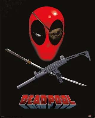 Produktbild von Deadpool - Augenklappe-Poster CD127 (50 cm x 40 cm) (Schwarz/Rot/Grau)