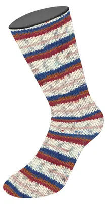 Produktbild von Lana Grossa - Meilenweit 6-fach 150g Alpaca Print 1112 dunkelblau ockerbraun dunkelrot weiß altrosa hellgrau