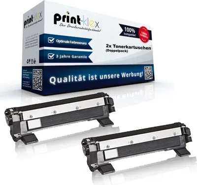 Produktbild von Print-Klex 2x kompatible XXL Tonerkartuschen kompatibel mit Bother DCP1610W DCP1612W DCP1616NW Black Schwarz TN1050 TN-1050 Doppelpack - Premium Plus Serie