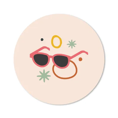 Produktbild von MuchoWow® Mauspad Mousepad Sonnenbrille - Kreis - Sommer 30x30 cm - Mousepads - Maus Mat - Pad - Mausunterlage - Tischunterlage - Schreibtischmatten
