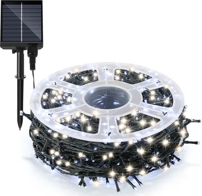 Produktbild von Peviasot LED Solar Lichterkette 100 m 1000 LEDs mit 8 Modi Solarlampe für Außen & Innen Garten Party & Weihnachtsdeko Outdoor Beleuchtung Deko, Kaltweiß