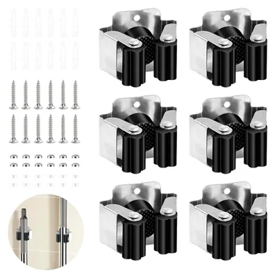 Produktbild von 6-teiliges Set Gerätehalter aus Edelstahl für die Wandmontage