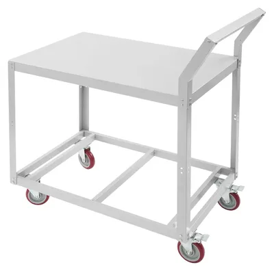 Obrázok produktu pre Pracovný stôl z ocele – pojazdný pracovný stôl – otočné kolieska – pre ťažké zaťaženie – mobilný vozík – strieborný