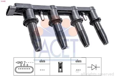 Produktbild von FACET 9.6445 Zündspule für OPEL ZAFIRA B (A05) INSIGNIA Caravan Mokka / Mokka X (J13) Astra J Sports Tourer (P10) ASTRA J