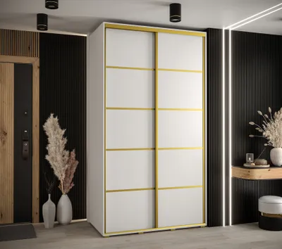 Obrázek produktu pro Šatní skříň ASIRI 4 - 140/60 cm, bílá / zlatá