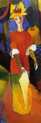 Produktbild von August Macke Kunstdruck Bild - Frau Im Park, 1914 (158 x 53 cm)