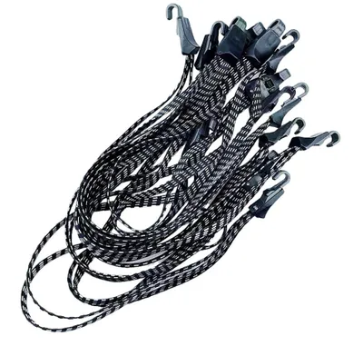 Zdjęcie produktu dla zestaw 6 - napinacz do bagażu rowerowego 70 cm | Pasek napinający do bagażnika | Pasek bagażowy z hakiem | Napinacz do bagażu [czarno-biały] | Ekspander | Napinacz linowy Pasek rowerowy do zabezpieczania ładunku