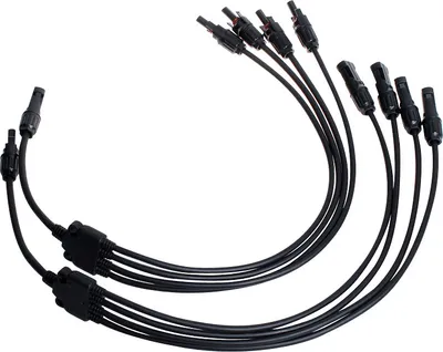 Produktbild von enjoy solar® Solarstecker 4-fach mit 40 cm Kabelverlängerung, IP67, PV-Steckverbinder, 0% MwSt.