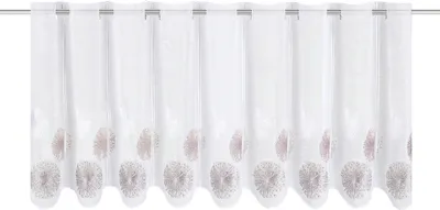 Produktbild von Cafehaus m. Ösen Panneaux Scheibengardine Rawlins stein grau HxB 45x140cm Kreise
