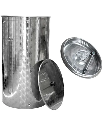 Produktbild von SET: Fischer-Lahr® Edelstahl Immervoll Tank Fass 150 Liter Serie T 150 Lagertank Weintank, EU