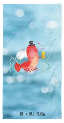 Produktbild von Mr. & Mrs. Panda Handtuch Hummer Weizen - Oceanblue - Geschenk, Bier, Wirtschaft, Badehandtuch, Meer, Strandtuch, Garnelen, Großes, Duschhandtuch, Gasthaus, Kochen
