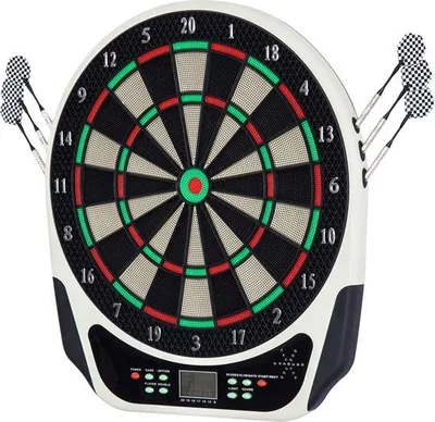 Produktbild von Elektronisches Dartspiel für 8 Spieler mit 6 Darts, HOMCOM Modell 55504363, Holz, grün