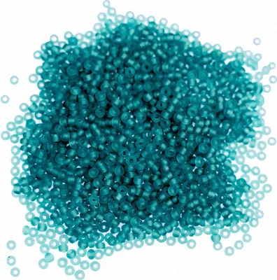 10g Rocailles Glasperlen rund karibikblau
