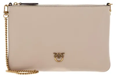 Immagine prodotto di PINKO borsa a tracolla Flat Classic Beige - Smoke Grey - Antique Gold