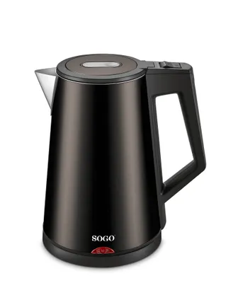 Produktbild von Sogo KET-SS-7705, 1,7 l, Schwarz, Kunststoff, Edelstahl, Drahtlos
