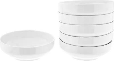 Zdjęcie produktu dla Porcelanowe miseczki na płatki śniadaniowe Mondo, zestaw 6 sztuk w kolorze białym ø13 cm - stylowe i uniwersalne