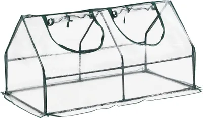Produktbild von Mini skleník Laubach 120x60x60cm Fóliový skleník pro venkovní použití Skleník se zipem a 2 okny Transparentní