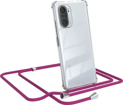 Produktbild von EAZY CASE Handykette kompatibel mit Xiaomi Mi 11i, Handyhülle mit Umhängeband, Handykordel, Schutzhülle Clear, Band in Rosa
