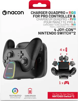 Produktbild von NACON SWITCHNEWCHARGERPRO, Nintendo Switch 2, Ladestation, Schwarz, Rot, USB, Kabelgebunden, 1 Stück(e)