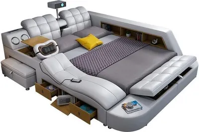 Produktbild von Multifunktion Deluxe Betten Massage Bett Hotel Polster Led usb Radio Beamer tv