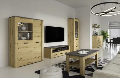Produktbild von Wohnzimmer Sideboard 2x Vitrine 3tlg.
