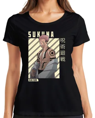 Produktbild von Sukuna Jujutsu Kaisen Ryomen Sukuna Anime Manga Otaku Geschenk Damen T-Shirt, Schwarz, L