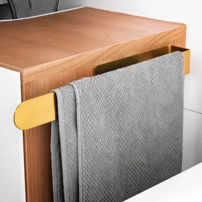 Produktbild von ELMOWO - Edelstahl Handtuchhalter ohne Bohren in gold - Handtuchhalterung für das Badezimmer - Bad Handtuchstange selbstklebend für Wandmontage