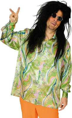 Produktbild von K31292405-54-56-A grün-bunt Herren Hippie Hemd Discohemd Gr.54-56