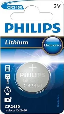 Immagine prodotto di Philips Minicells Battery CR2450/10B, Batteria monouso, CR2450, al litio, 3 V, 1 pezzo, 600 mAh