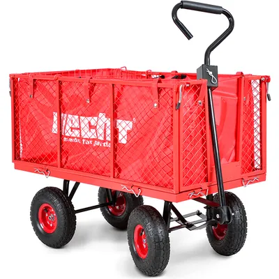 Produktbild von HECHT 52184 Transportwagen | bis 250kg | abnehmbare Seitenwände | mit Innenplane | klappbar