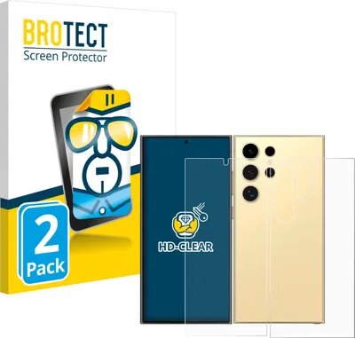 Produktbild von 2x Für Samsung Galaxy S24 Ultra (case-friendly) (Display+Rückseite) Schutzfolie BROTECT Displayschutz Display Schutz Folie Klar Transparent