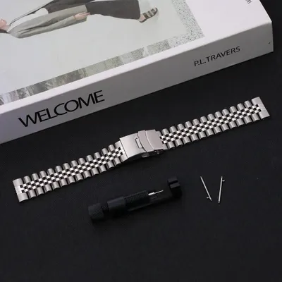 Image de Bracelet pour montre connectée - Compatible avec les modèles Xiaomi Watch S4/S3/S2/S1 - 22 mm - Acier inoxydable - Fermeture métallique - Argent