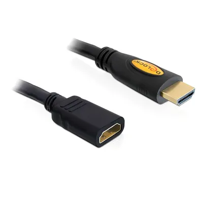 Produktbild von DeLOCK HDMI AV-Kabel für Audio-/Video-Gerät, TV, Monitor, Optisches Laufwerk - 5 m - ja - 1 x HDMI (Type A) Stecker Digital Audio/Video - 1 x HDMI (Type A) Buchse Digital Audio/Video - Schwarz