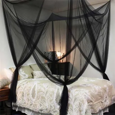 Produktbild von Bett Baldachin Moskitonetz Vorhang Feste Farbmasche 4 Türen Schlafzimmer Wohnkultur Geschenk