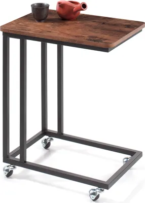 Produktbild von Beistelltisch - mit Rollen - Vintage-Look - 50x62x35 cm - Vintage Braun