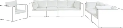 Produktbild von BELIANI Set Kissenbezüge für Gartenlounge Cremeweiß Polyester mit Reißverschlüssen UV-Schutz Garten Terrasse Balkon