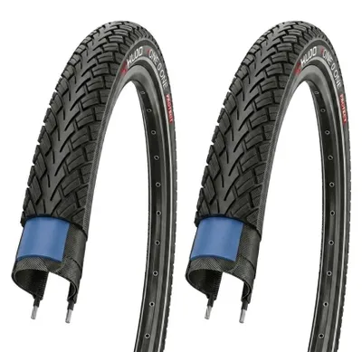 Produktbild von Kujo 2er Set 20 Zoll Fahrradreifen 20x1.75, 47-406, mit 2.5mm Polyamid Pannenschutzgürtel und Reflexstreifen